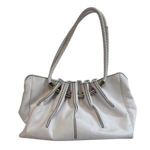 White House Black Market Wove Pebble Leather Purse Shoulder Handbag Satchel Hobo